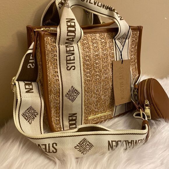 NWT Steve Madden (Bwebber)Satchel/Crossbody/Canvas Viral Tiktok Bag - Tweed - Picture 4 of 14